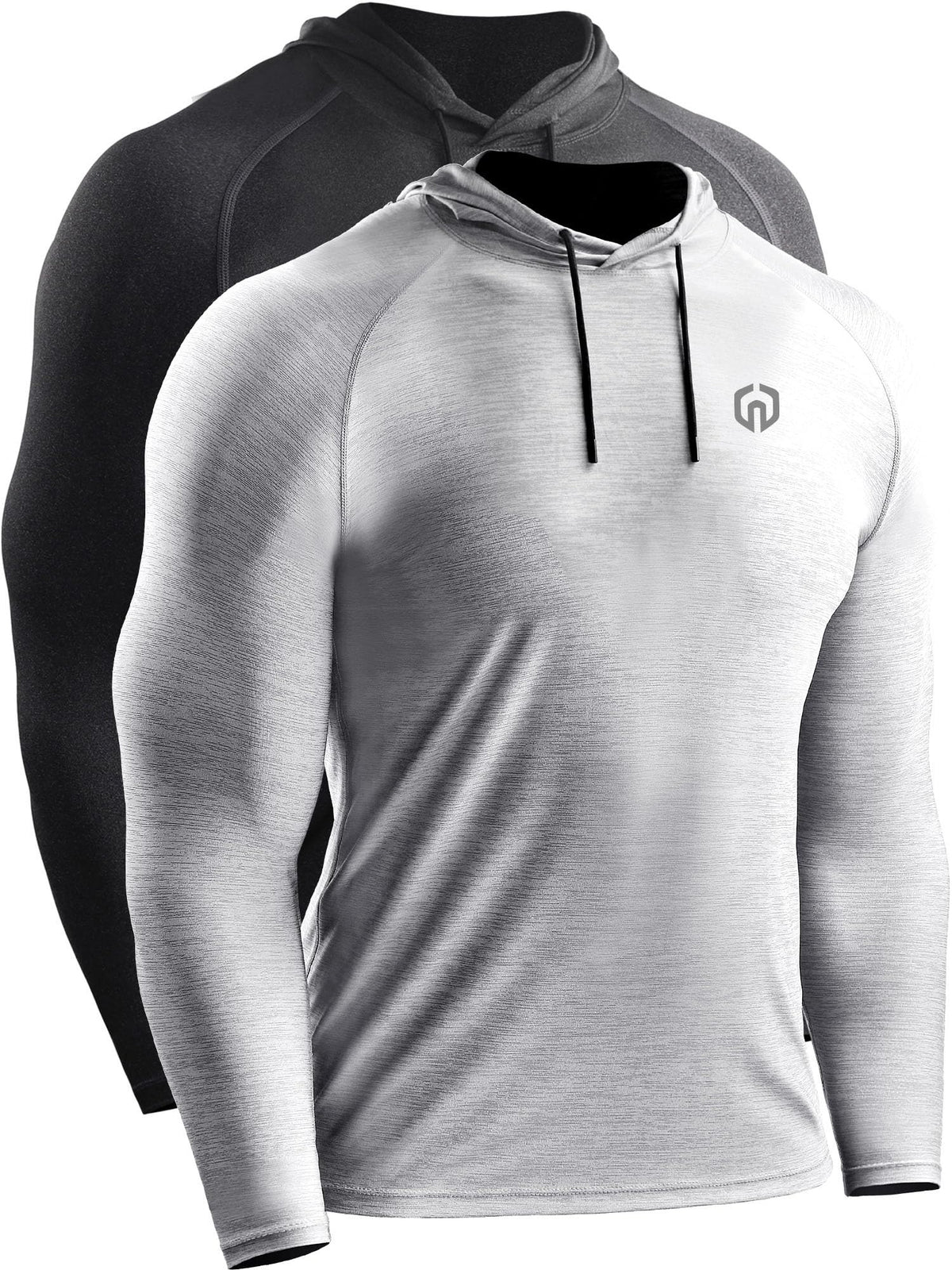NELEUS Men's Dry Fit Athletic Shirt Workout Running Long Sleeve Shirts with Hoods